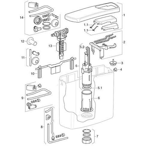 Suspension pour réservoir chasse d'eau AP 140 – Mécanisme de suspension robuste – Installation facile à partir de 1998 – Compatible Geberit