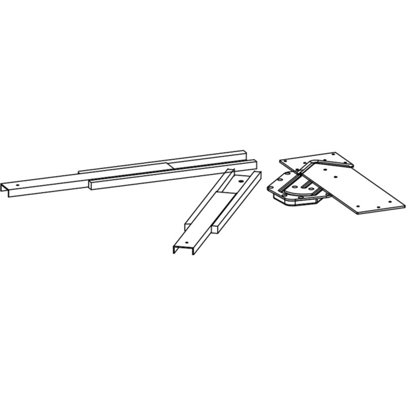 Itar - Mécanisme de rotation pour ilot - Décor : Zingué - Matériau : Acier / Aluminium - Pour plateau d'épaisseur : 20 mm