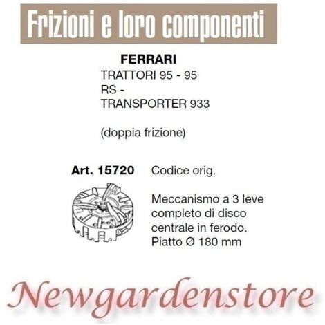 Mécanisme d'embrayage compatible tracteur de pelouse 95 Transporter 933 FERRARI 15720