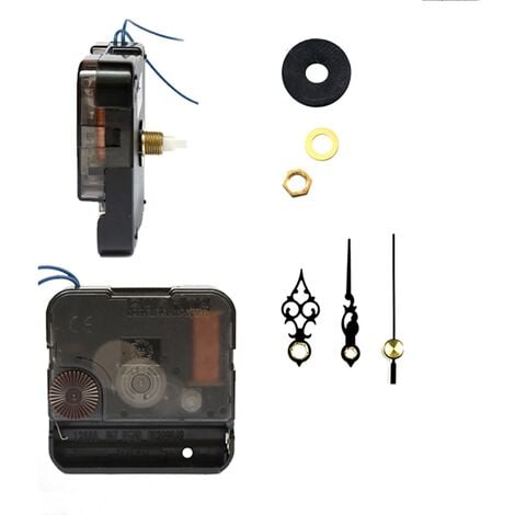 L&H-CFCAHL Mécanisme d'horloge murale à quartz, kit de bricolage de mouvement de déclenchement 12888 avec aiguilles courtes noires