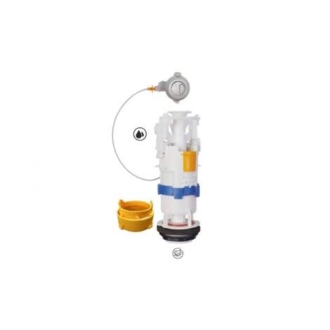 Mécanisme double débit 3,6L universel, commande à cable