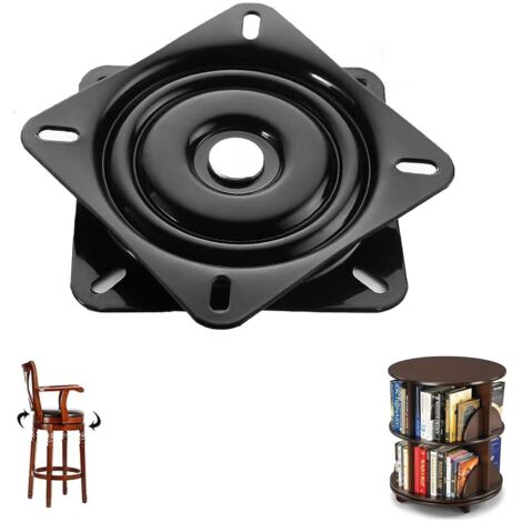 Mécanisme Pivotant Carré, Plateau Tournant Roulement à Billes, Table Tournante de Chaise Pivotante, Capacité de Charge 200kg, pour Chaises, Tables, Étagère à Livres (6 Pouces)