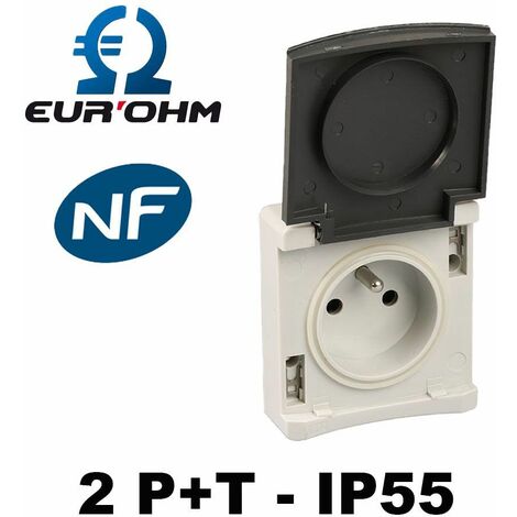 Mécanisme prise étanche avec clapet 2P+T 16A IP55