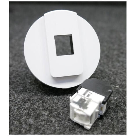 Mécanisme prise réseau RJ45 catégorie 6 FTP pour grade 2 enjoliveur blanc sans cadre associable Ateha HAGER