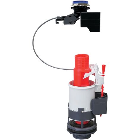 Mécanisme WC double chasse à câble Tronic Wirquin 10719338, rouge et blanc