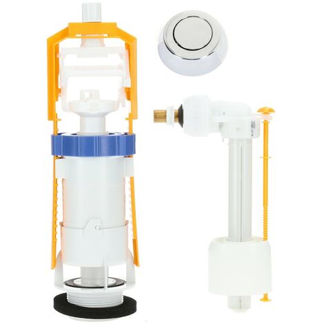 Mécanisme WC interrompable chromé + robinet flotteur standard - GARIS - W03-4500G