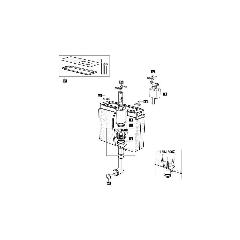 Schwab - Mecanisme wc avec joint pour modele 185.xxx
