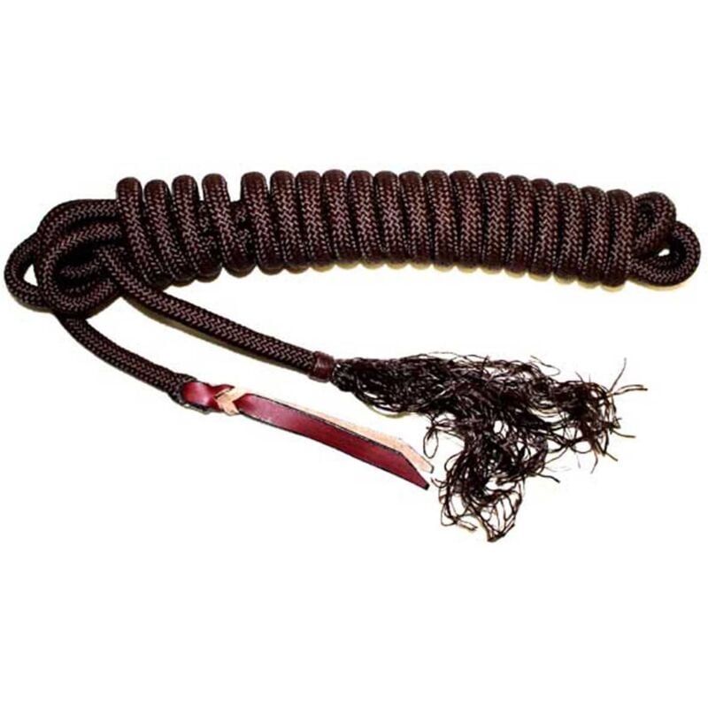 Mecate western en nylon tissé avec bout en cuir