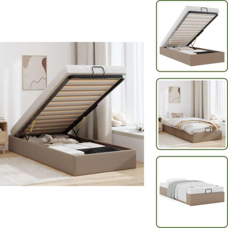 Meccanismo di sollevamento - vidaXL Struttura Letto Pouf senza Materasso 100x200 cm Similpelle - Letto con doghe