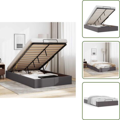 Meccanismo di sollevamento - vidaXL Struttura Letto Pouf senza Materasso 120x200 cm Similpelle - Letto con doghe