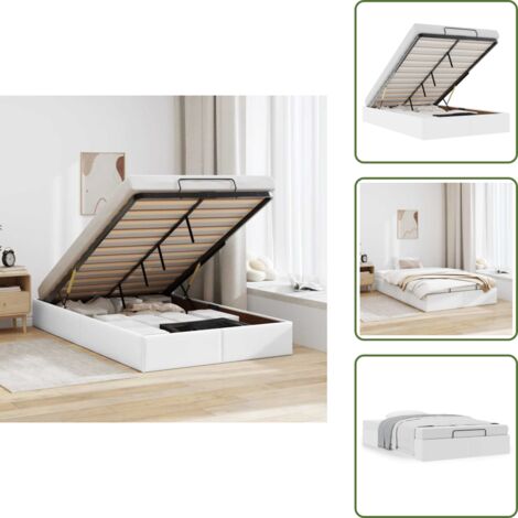 Meccanismo di sollevamento - vidaXL Struttura Letto Pouf senza Materasso 120x200 cm Similpelle - Letto con doghe