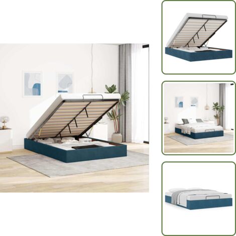 Meccanismo di sollevamento - vidaXL Struttura Letto Pouf senza Materasso 140x200 cm in Velluto - Letto con velluto