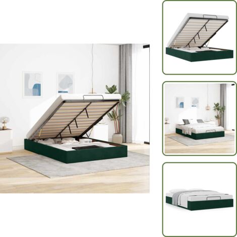 Meccanismo di sollevamento - vidaXL Struttura Letto Pouf senza Materasso 140x200 cm in Velluto - Letto con velluto