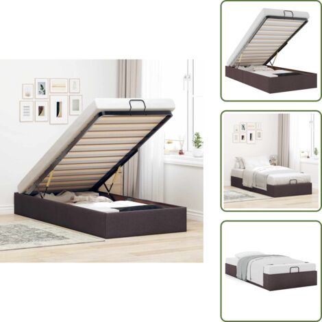Meccanismo di sollevamento - vidaXL Struttura Letto Pouf senza Materasso 80x200 cm in Tessuto - Letto con doghe