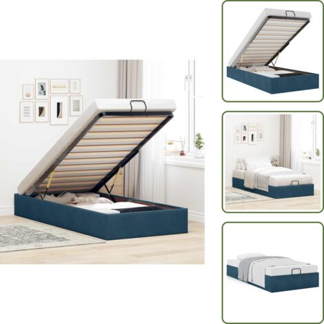 Meccanismo di sollevamento - vidaXL Struttura Letto Pouf Senza Materasso 90x200 cm Velluto - Letto con velluto