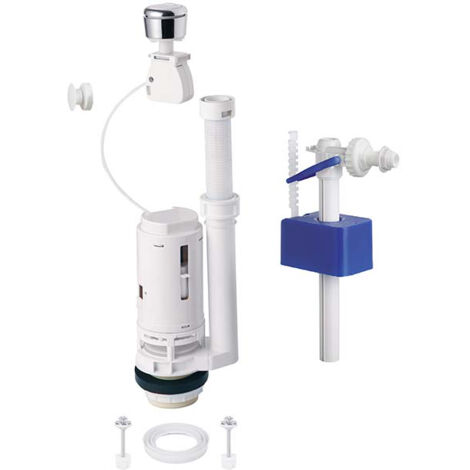 Meccanismo doppio scarico wc CAVO per vaso MONOBLOCCO + Galleggiante LATERALE - CR