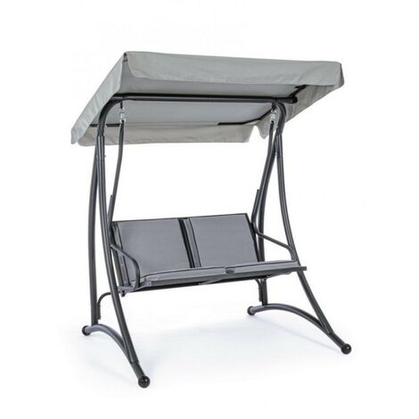 Mecedora biplaza acero Antracita GRELY 145x120x h185 cm