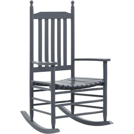 Mecedora con asiento curvo madera de álamo gris vidaXL