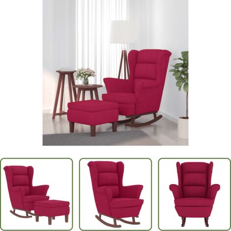 Mecedora con respaldo alto -  Mecedora con respaldo alto de terciopelo y madera maciza
