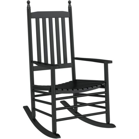 Mecedora de enfermería tapizada Relax para salón con asiento curvo de madera negra DEC028856