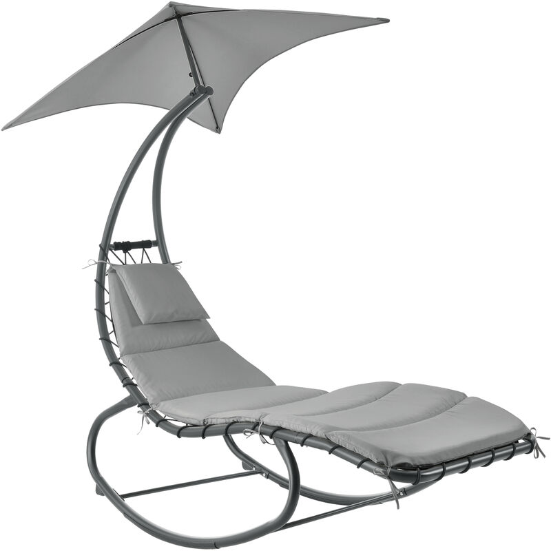 

Mecedora de Jardín Lamia - 193 x 104 x 200 cm - Silla Balancín - Hamaca con Toldo Extraíble - para Uso en Interiores y Exteriores - Camping - Hasta