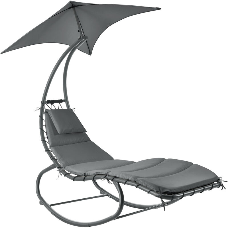 

Mecedora de Jardín Lamia - 193 x 104 x 200 cm - Silla Balancín - Hamaca con Toldo Extraíble - para Uso en Interiores y Exteriores - Camping - Hasta
