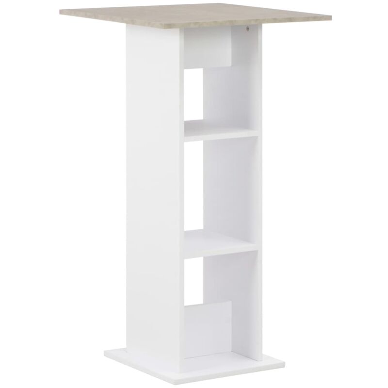 

Mesa de bar color blanco y hormigón 60x60x110 cm - Blanco - Vidaxl