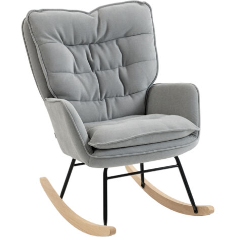 Mecedora de madera de haya gris con reposabrazos, mecedora de lactancia, capacidad de 120 kg, para dormitorio.