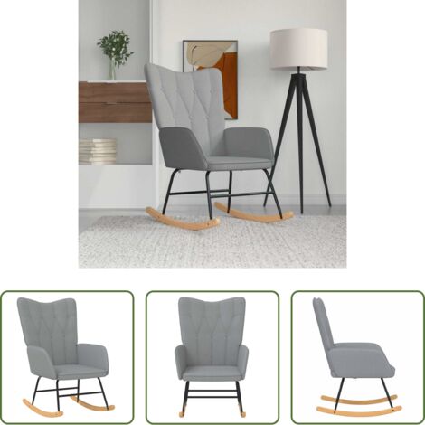 Mecedora de tela -  Silla mecedora de tela gris claro