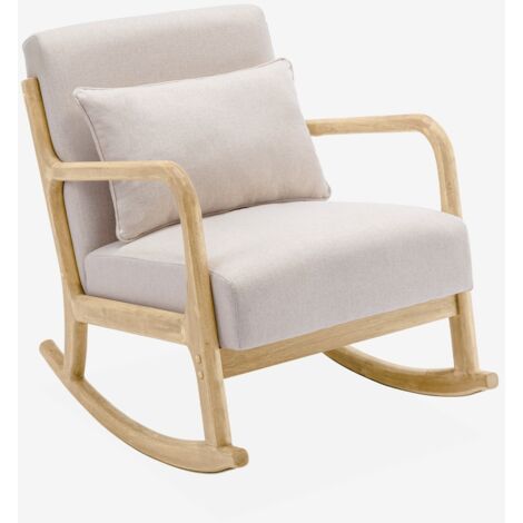 Mecedora estilo escandinavo de madera y tela
