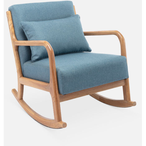 Mecedora estilo escandinavo de madera y tela