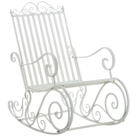 Mecedora mecedora para jardín en hierro blanco MDJ10105