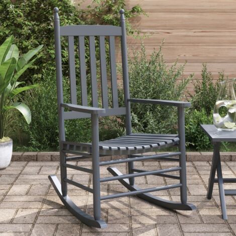 Mecedoras con asiento curvo 2 uds madera álamo maciza gris vidaXL