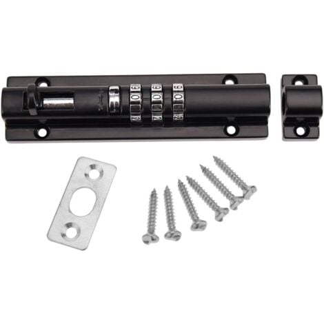 Mechanical Coded Door Lock Keyless Combination Gate Lock Mounting Screws for Cabinet Garden Garage Black