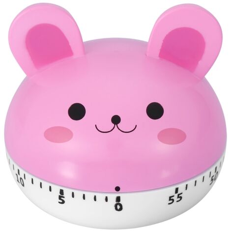 Mechanical Cooking Timer Manual Animal Shape Counters for Kitchen Timing Tool(Pink Rabbit)