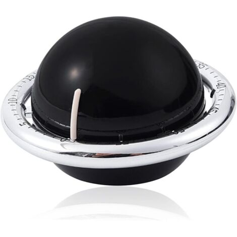 Mechanical Kitchen Timer, Magnetic Kitchen Timer, 60-Minute Countdown Timer, Black Planet Shape, Alarm Clock for Kitchen, Fitness, Classroom