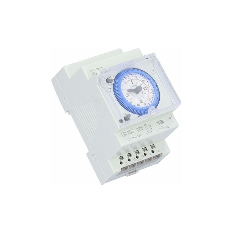 Mechanical Timer, Rail Timer Clock, 15 Minute Intervals, Suitable for Water Heaters