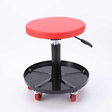 Mechanikerhocker - Max. Kapazität. 150 kg – Stahl – Höhenverstellbar 405–535 mm – Auf 5 360°-Lenkrollen – Verstellbarer Werkstattsitz