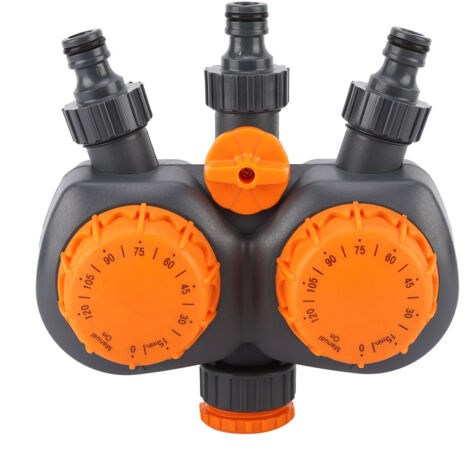 Mechanische Doppelkopf-Bewässerungsuhr mit Wasserhahn, Gartenbewässerungssteuerung, G3/4''