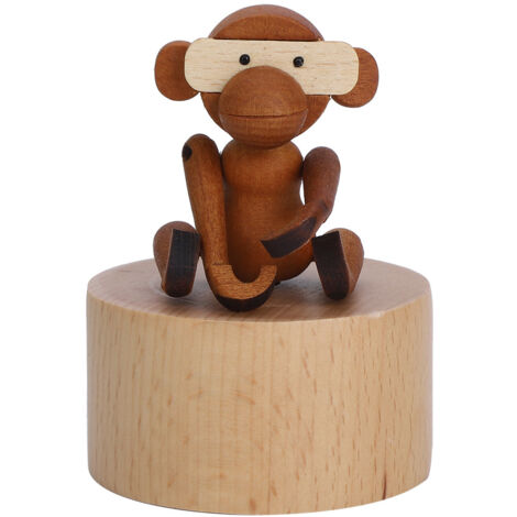 Mechanische Spieluhr aus Holz mit Tiermotiven – Geschenk zum Kindergeburtstag, Partydekoration