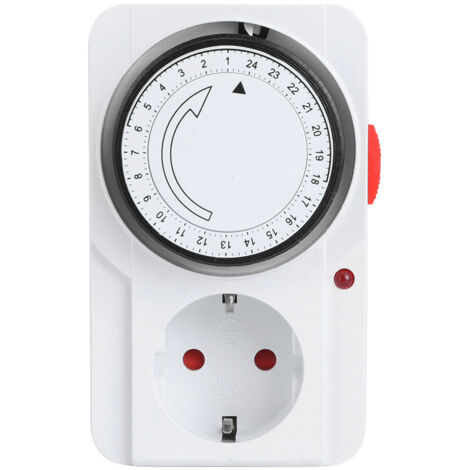 Mechanischer 24-Stunden-Steckertimer, programmierbar für Energiesparen und Haussicherheit, 230-V-EU-Stecker