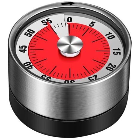 Mechanischer Küchentimer Weiß Küche Magnetischer Zeitmanager Edelstahl Rotierender Küchentimer Countdown
