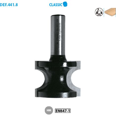 Mèche 1/2 rond Classic ø 22 ø Queue 8 Long. Utile 15 Nbr coupes 2 Rayon 3mm