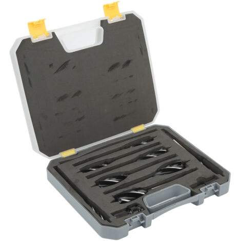 Mèche à Bois 4 Goujons, Évacuation Rapide des Copeaux, Perçage Efficace 10-25mm avec Adaptateur