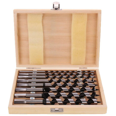 Mèche à Bois Hélicoïdal HSS, Lot de 8pcs Foret à Bois Fraise à Bois Hélicoïdal en Acier au Carbone avec Longueur 230mm Diamètre 6mm 8mm 10mm 12mm 14mm 16mm 18mm 20mm