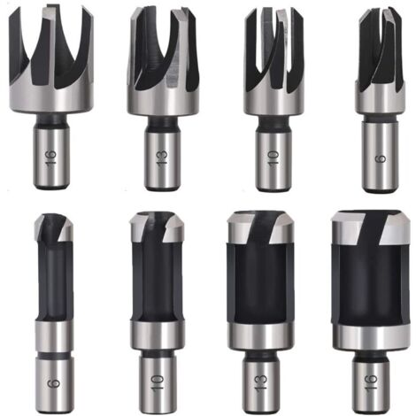 Mèche à bois pour perceuse 8PCS – Acier au carbone avec revêtement titane – Diamètres 6-16mm – Pour bouchons coniques précis