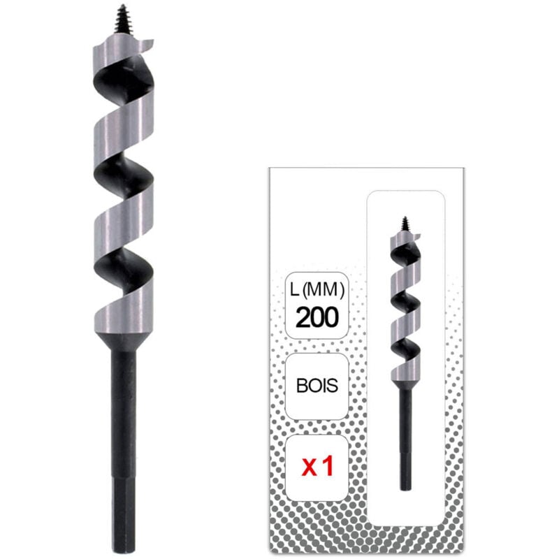 Mèche à bois queue Hexagonale Long 200 mm - 14