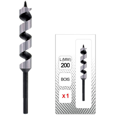 Mèche à bois queue Hexagonale Long 200 mm mm - Diamètre 14 mm mm