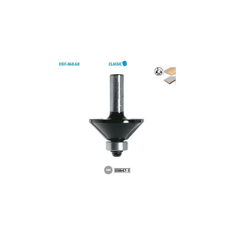 Leman - Mèche à chanfreiner + guide Classic ø 19 ø Queue 6 Long. Utile 13mm Angle 15°