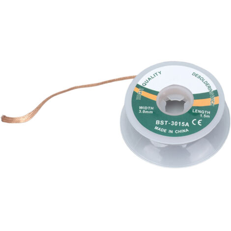 Mèche à dessouder sans nettoyage, alliage de cuivre, faible résidu de soudure, ceinture tressée 1,5 mètre 3,0 mm (3015A)